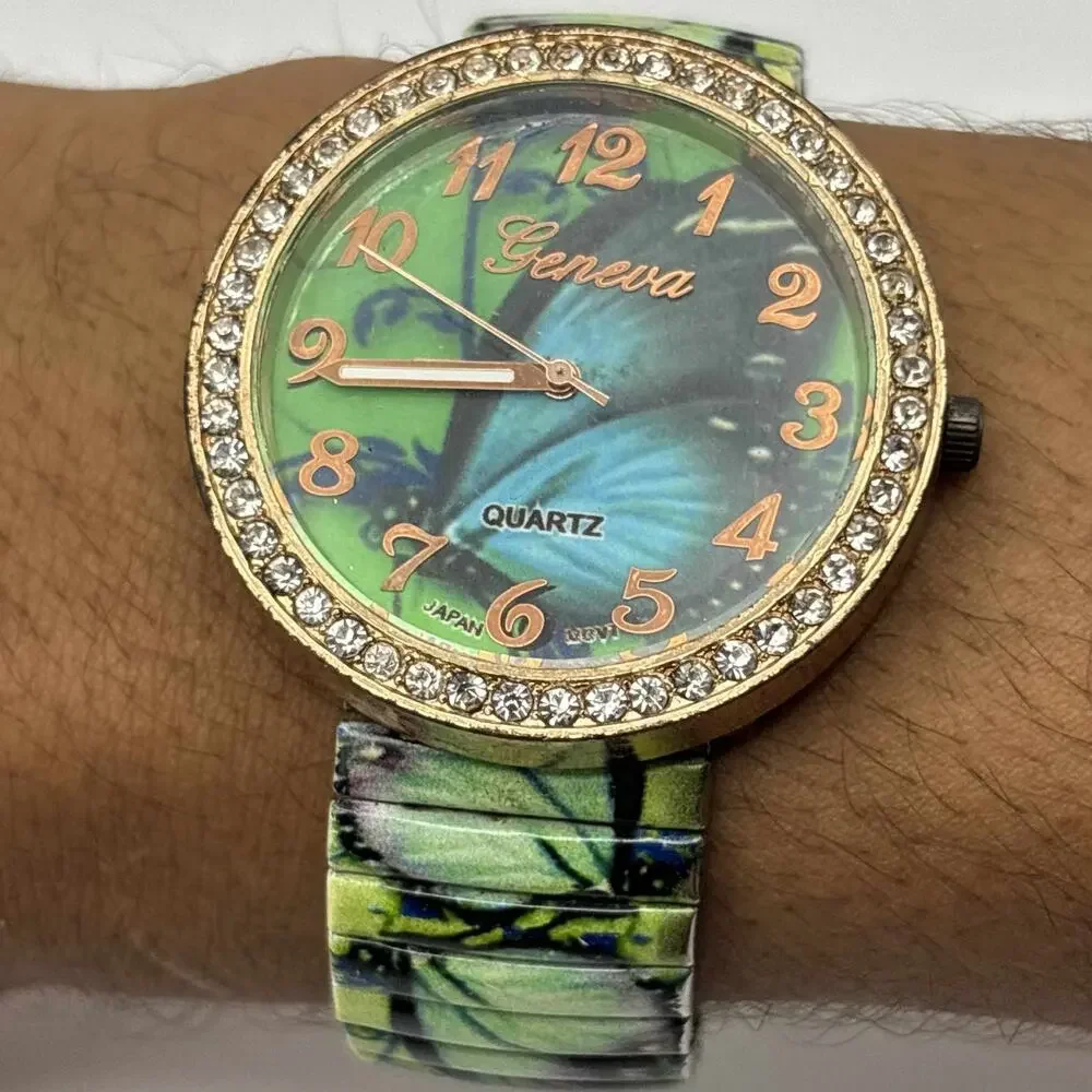 Green & Blue Butterfly Watch